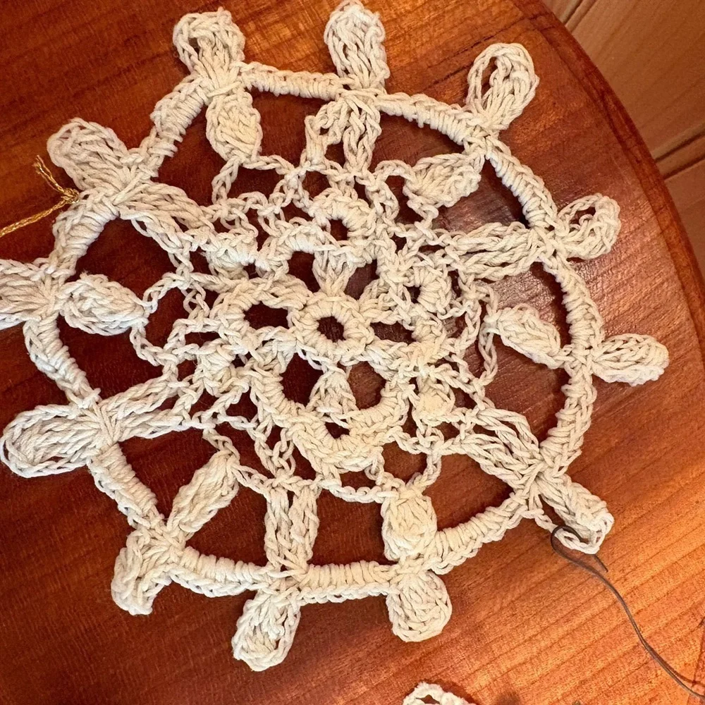 Handmade Crochet Ornaments Set of 4 vintage handmade